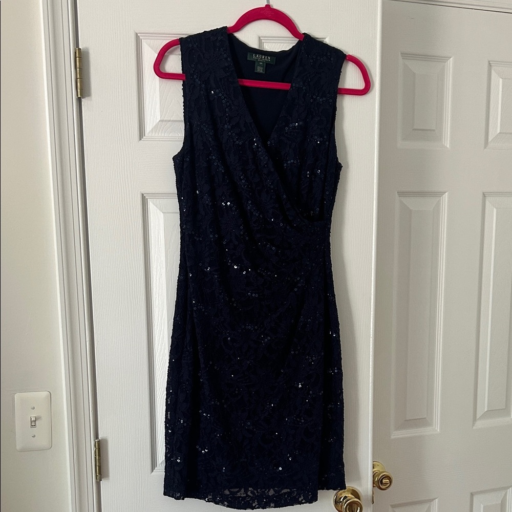 Lauren Ralph Lauren Navy Sequin Mini Dress